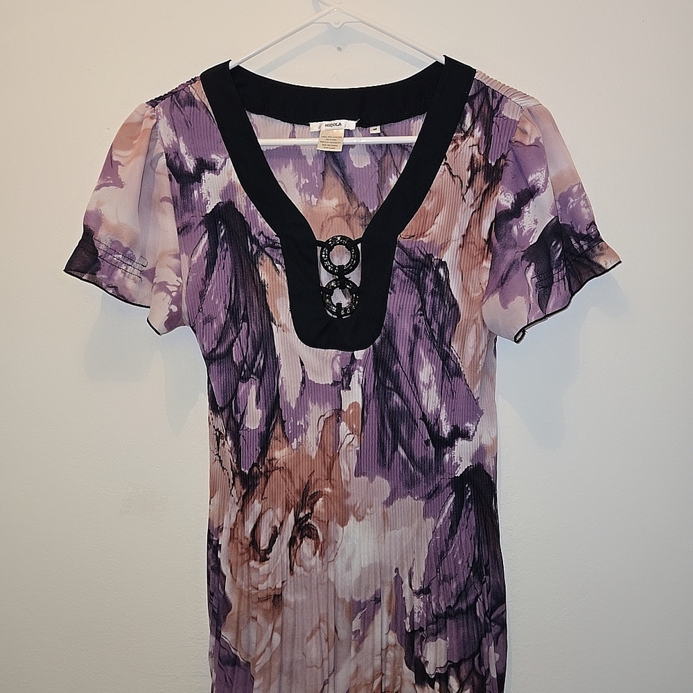 Purple and Black Abstract Dress